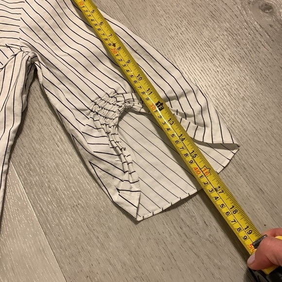 TIBI CECIL STRIPE PEPLUM CORSET TOP Blouse Linen Cotton Size‎ 2 - Picture 12 of 14